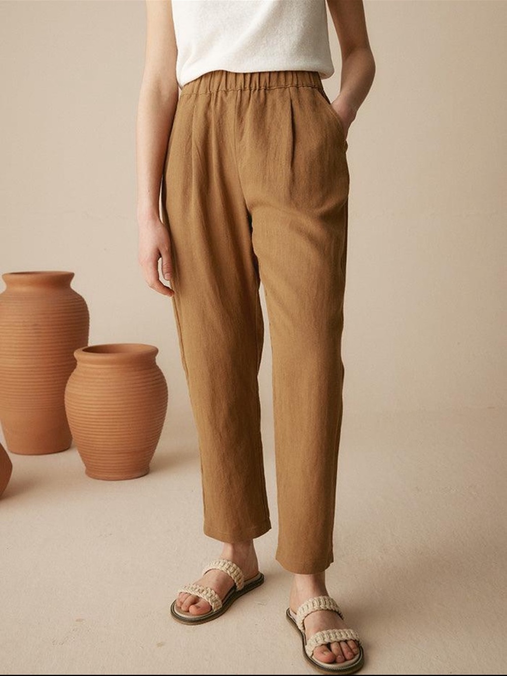 NEW. Lintico Linen Tapered Patricia Pants. NWT - Picture 2 of 8
